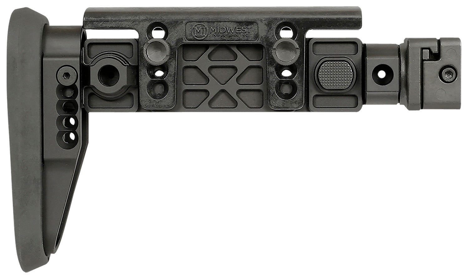 Midwest Industries MIAKALPHAFS AK-Platform Alpha Folding Stock Black Polymer Adjustable Cheekrest 1913 Rail Adapter