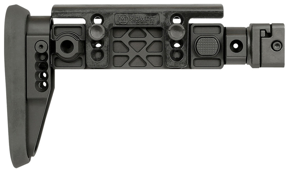 Midwest Industries MIAKALPHAFS AK-Platform Alpha Folding Stock Black Polymer Adjustable Cheekrest 1913 Rail Adapter