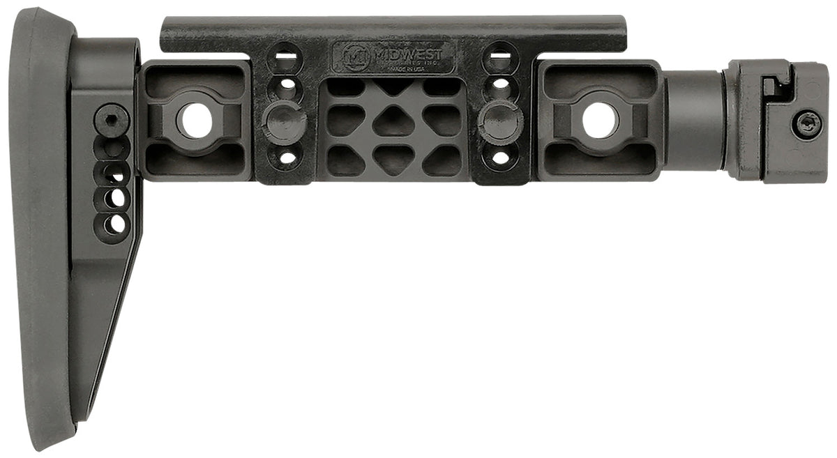 Midwest Industries MIALPHAFBSF Alpha Side Folding Fixed Beam Stock Black Polymer Adjustable Cheekrest Picatinny Rail
