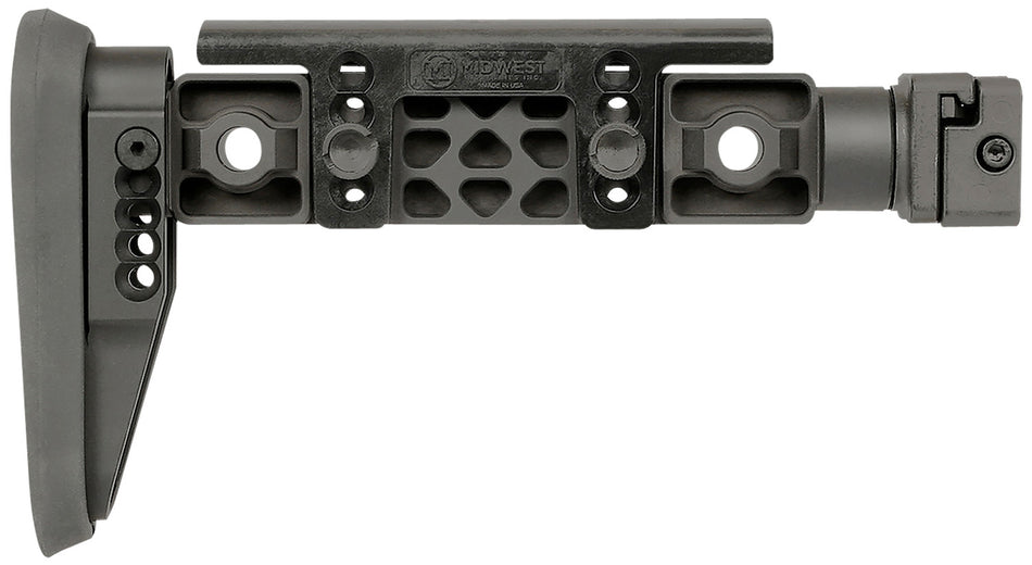 Midwest Industries MIALPHAFBSF Alpha Side Folding Fixed Beam Stock Black Polymer Adjustable Cheekrest Picatinny Rail