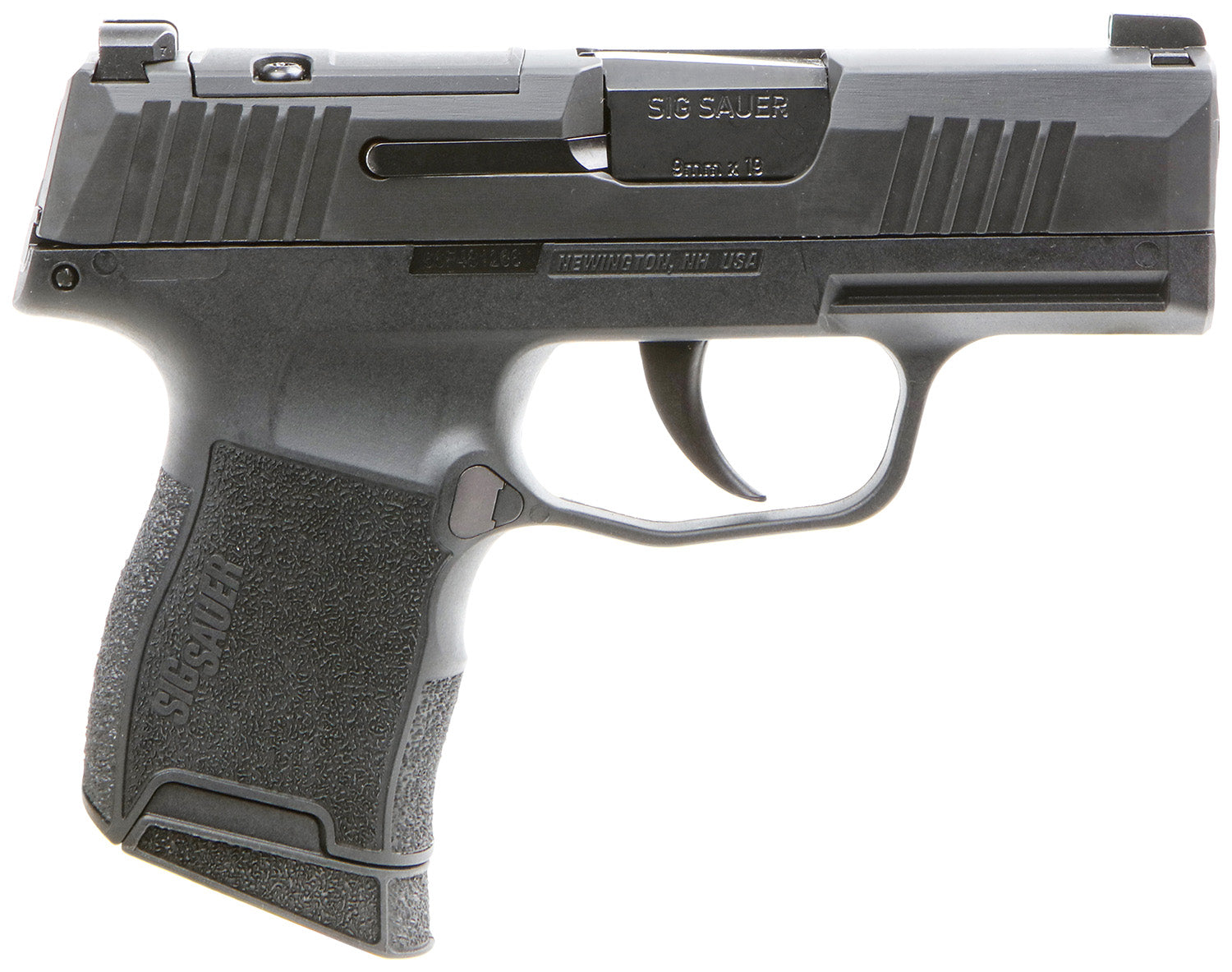 Sig Sauer, P365, Striker Fired, Semi-automatic, Polymer Frame Pistol, Sub-Compact, 9MM, 3.1" Barrel, Nitron Finish, Black, XRAY3 Day/Night Sights, 2 Magazines, 1 Flush Fit 10 Round Magazine and 1 Extended 10 Round Magazine