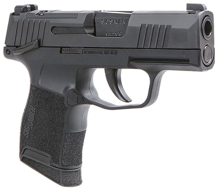 Sig Sauer, P365, Striker Fired, Semi-automatic, Polymer Frame Pistol, Sub-Compact, 9MM, 3.1" Barrel, Nitron Finish, Black, XRAY3 Night Sights, Manual Thumb Safety, 10 Rounds, 2 Magazines WARNING