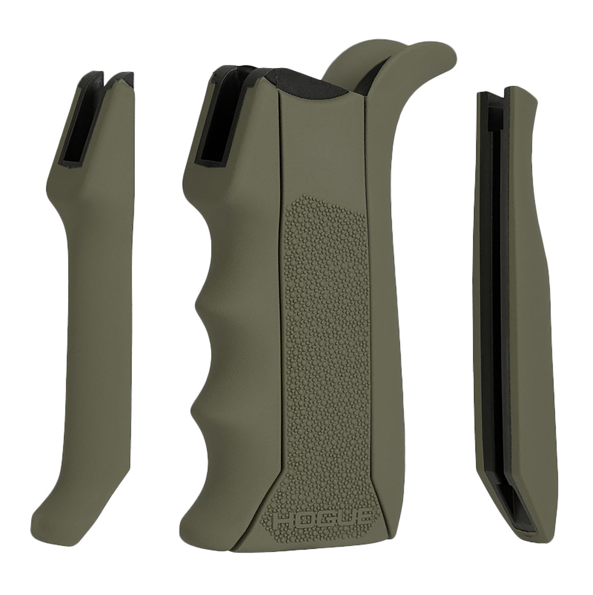 Hogue 13041 AR-15/M16 Modular OverMolded OD Green Rubber Pistol Grip with Finger Grooves