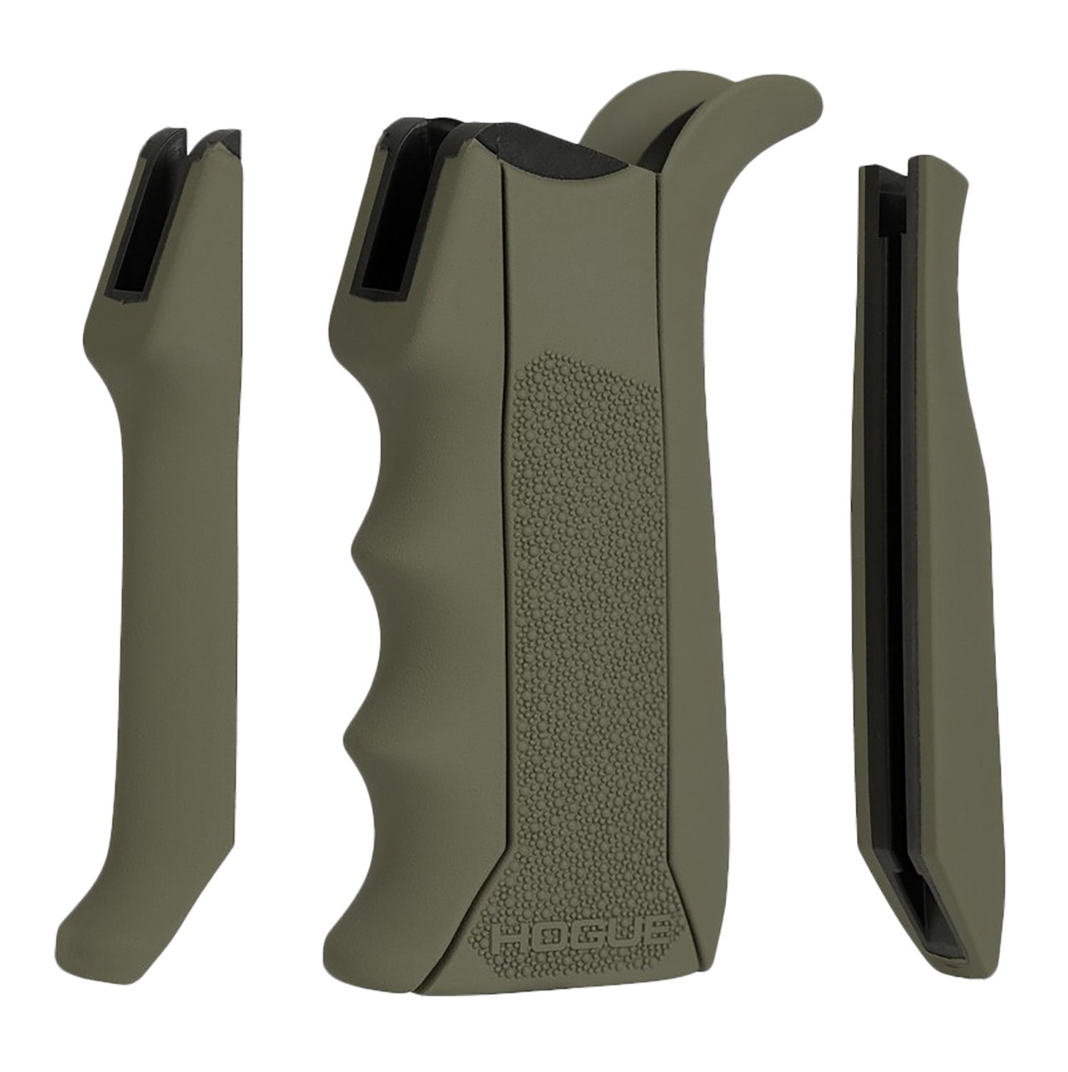 Hogue 13041 AR-15/M16 Modular OverMolded OD Green Rubber Pistol Grip with Finger Grooves