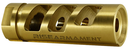 RISE Armament RA-701 22 Cal Gold Nitride Titanium Compensator 1/2-28 Thread Pitch for AR-15