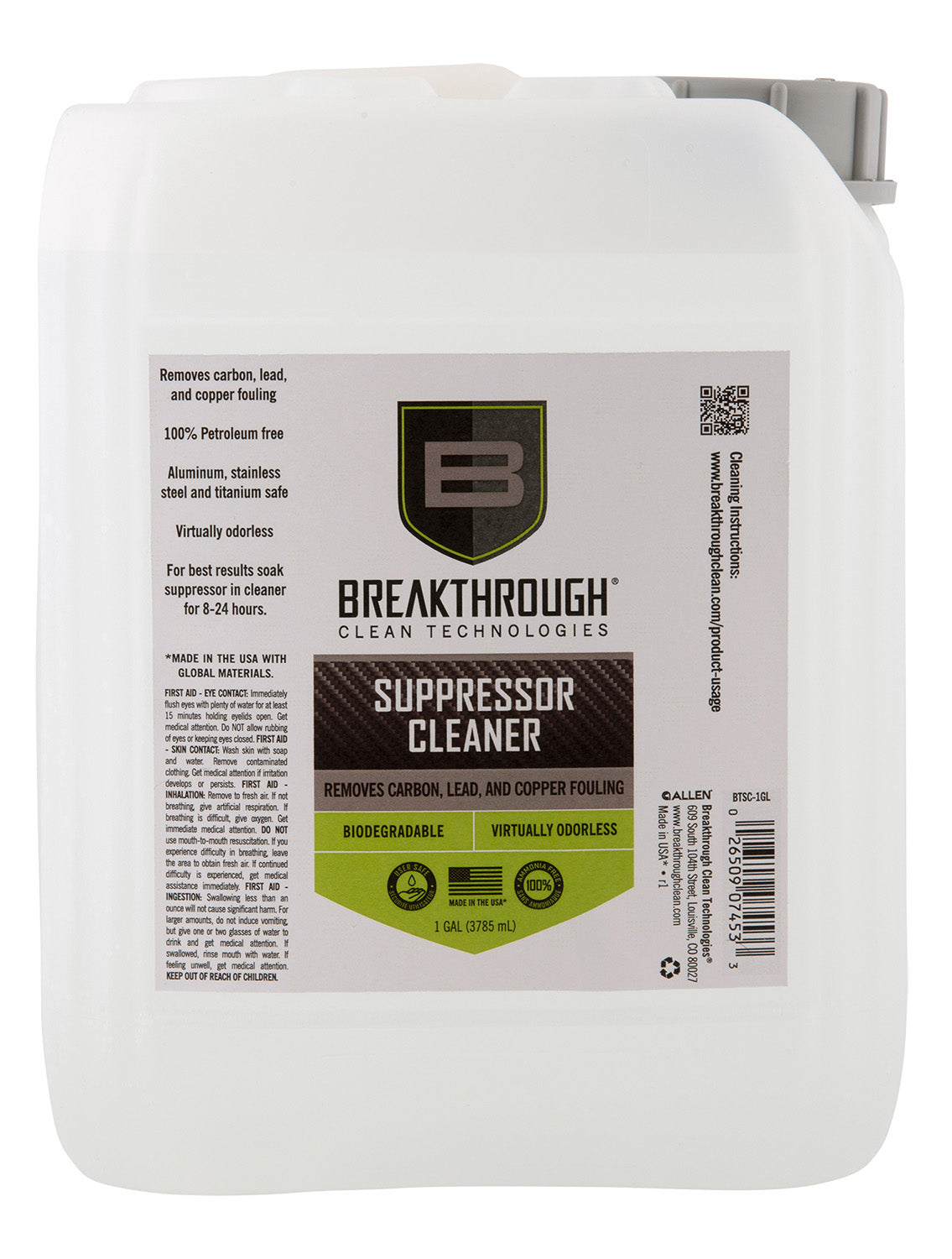 Breakthrough Clean Suppressor Cleaner 1 Gallon BTSC1GL