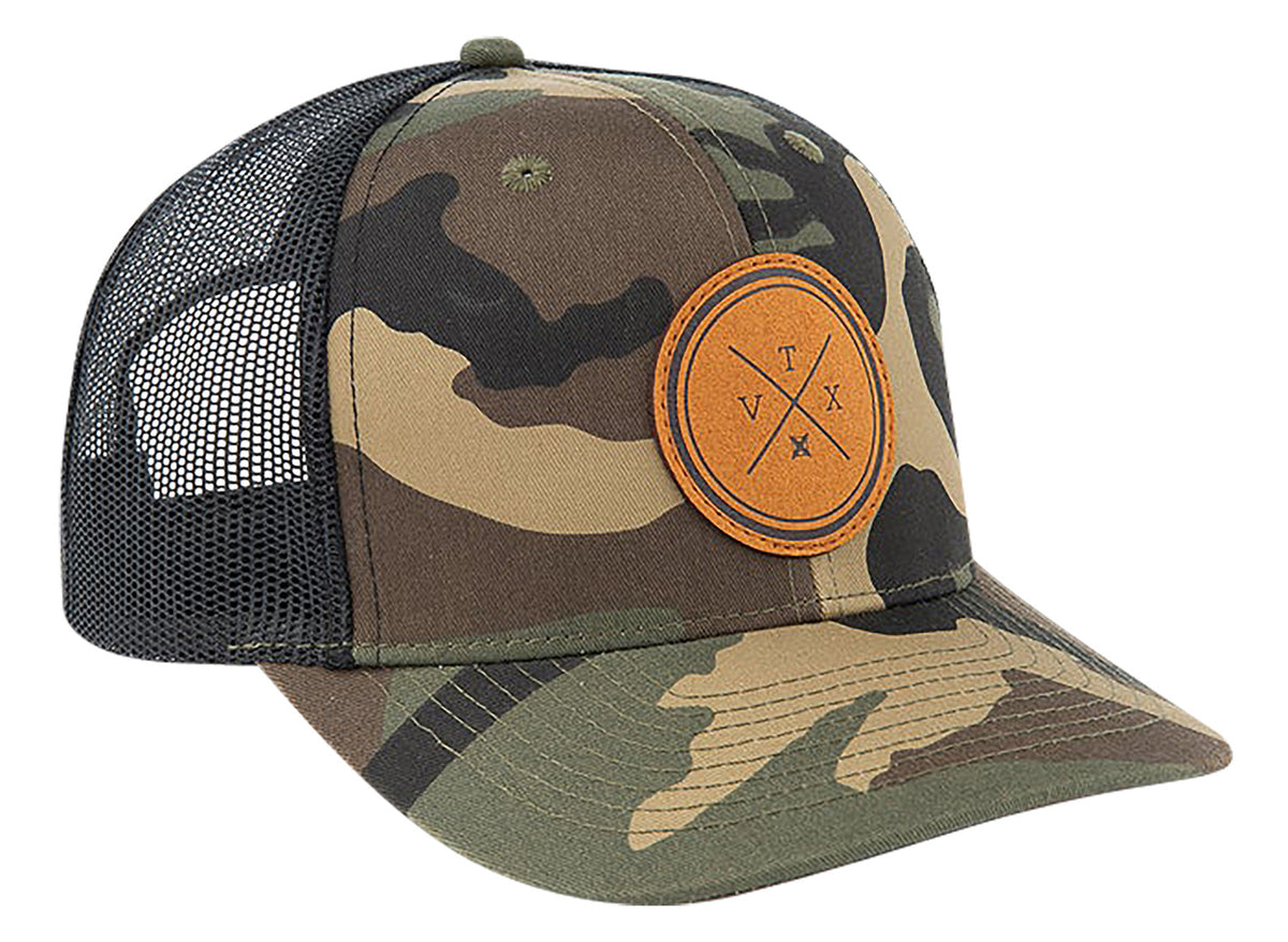 Vertx Leather Patch Trucker Hat Olive Camo