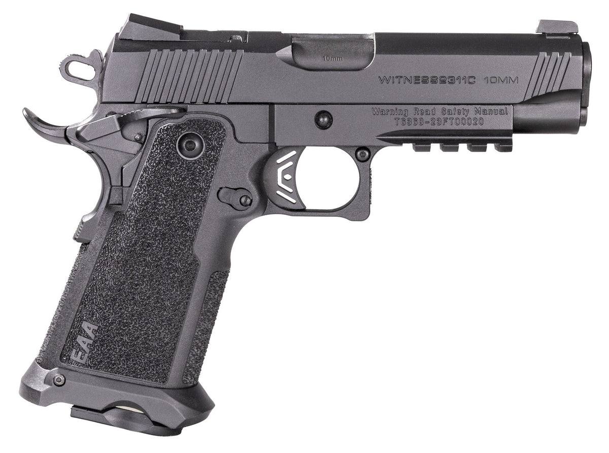 Girsan Witness2311 10mm Auto 15+1 4.25" Pistol - Black Steel Barrel, Optic Ready Slide, Polymer Frame w/Beavertail & Picatinny Rail, Ambidextrous