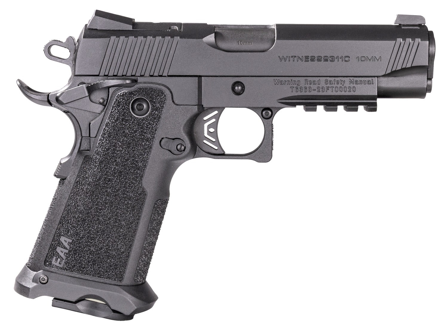 Girsan Witness2311 10mm Auto 15+1 4.25" Pistol - Black Steel Barrel, Optic Ready Slide, Polymer Frame w/Beavertail & Picatinny Rail, Ambidextrous