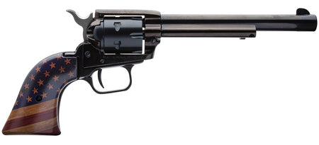 Heritage Rough Rider RR22B6GOLDUSA .22 LR 6-Shot Revolver, 6.5" Black Oxide Barrel, Gold USA Flag Grip