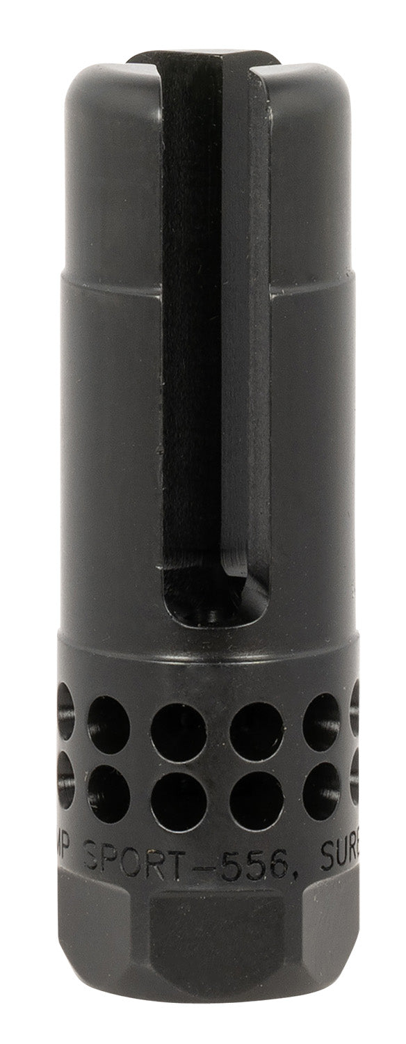 SureFire Warcomp Sport 22 Cal Open Tine Flash Hider for AR/M4, 1/2"-28 Threads, Black Stainless