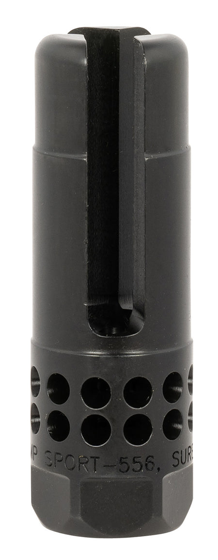 SureFire Warcomp Sport 22 Cal Open Tine Flash Hider for AR/M4, 1/2"-28 Threads, Black Stainless