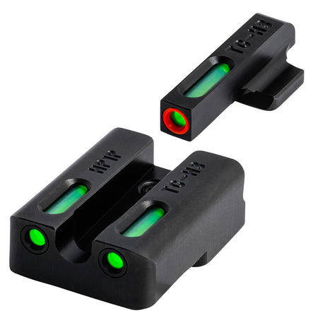 TruGlo TFX Pro Tritium & Fiber Optic Sight Set Orange Outline Front Green Rear Steel