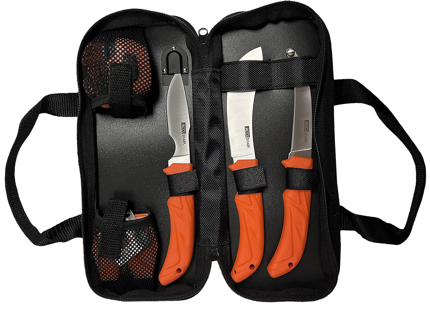 AccuSharp 738C Complete 6-Piece Field Processing Set with Stainless Steel Knives, Headlamp, Sharpener & Carry Case