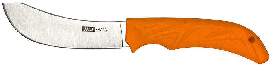 AccuSharp 732C Butcher Fixed Blade Knife 4" - Blaze Orange Ergonomic Non-Slip Handle with Nylon Sheath & Belt Loop