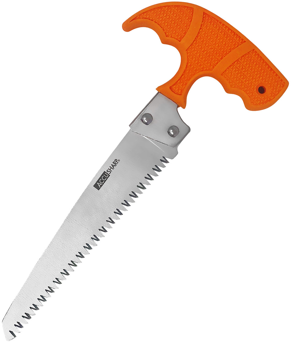 AccuSharp 730C Bone Saw 6" Stainless Steel Fixed Blade - Blaze Orange T-Handle with Durable Nylon Sheath & Belt Loop