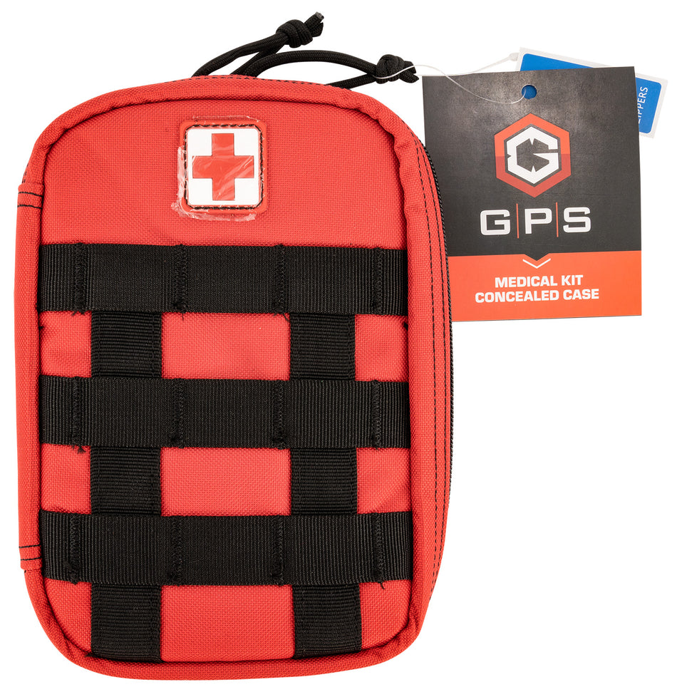 GPS Bags MEDCKITRD Red Medical Concealed Carry Case for 1 Handgun with Hook and Loop Vehicle Attachment