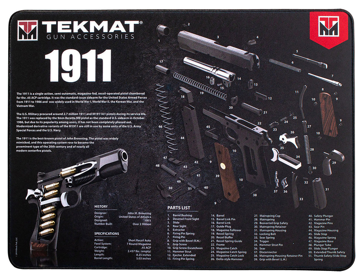TekMat TEKR2019113D 1911 Ultra 20 Cleaning Mat Black/White 15"x20" Rubber