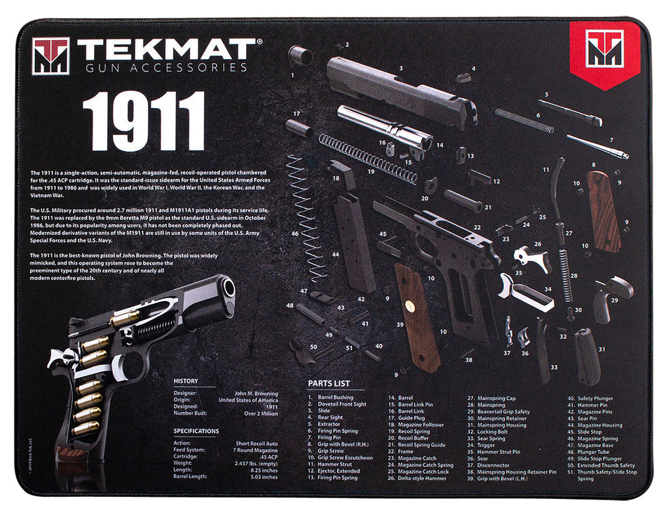 TekMat TEKR2019113D 1911 Ultra 20 Cleaning Mat Black/White 15"x20" Rubber