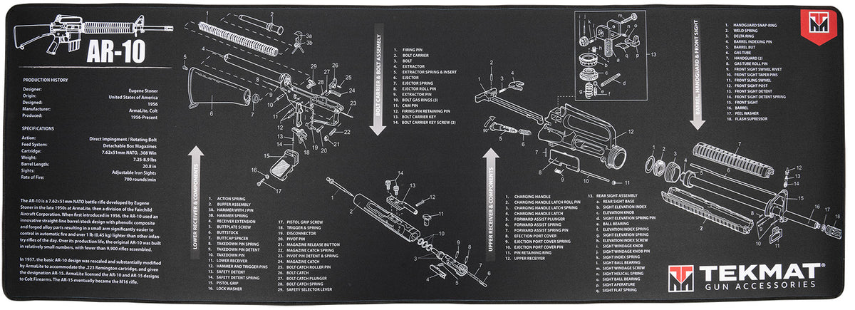 TekMat TEKR44AR10 AR-10 Oversized Cleaning and Maintenance Mat Black/White 15"x44"