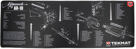 TekMat TEKR44AR10 AR-10 Oversized Cleaning and Maintenance Mat Black/White 15"x44"