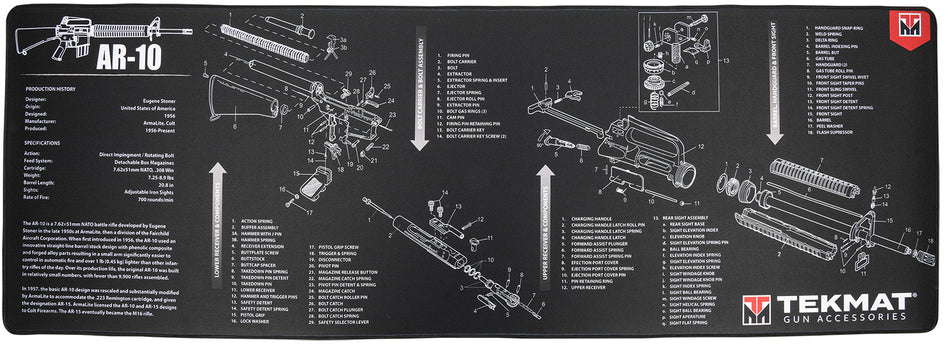 TekMat TEKR44AR10 AR-10 Oversized Cleaning and Maintenance Mat Black/White 15"x44"