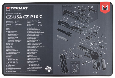 TekMat TEKR17CZP10C CZ P-10C Cleaning and Maintenance Mat Black/Gray 11"x17"
