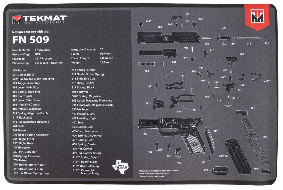 TekMat TEKR17FN509 FN 509 Cleaning and Maintenance Mat Black/Gray 11"x17"
