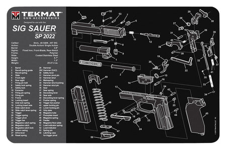 TekMat TEKR17SIGSP2022 Sig SP 2022 Cleaning and Maintenance Mat Black/Gray 11"x17"