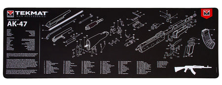 TekMat TEKR36AK47 AK-47 Cleaning and Maintenance Mat Black/White 12"x36"