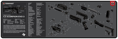 TekMat TEKR36CZSCORPION CZ Scorpion EVO 3 Cleaning and Maintenance Mat Black/Gray 12"x36"
