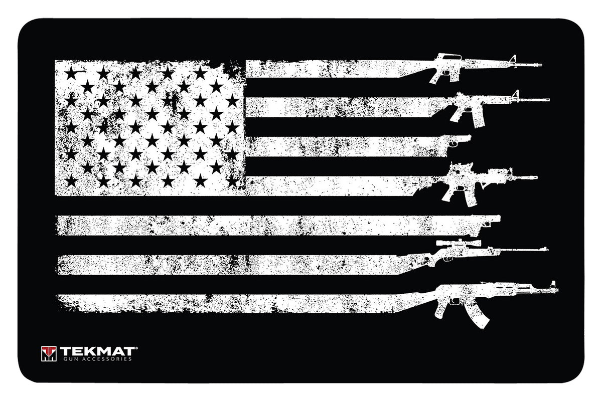 TekMat TEK42GFUSA USA Gun Flag Door Mat 25"x42" Rubber Black/White