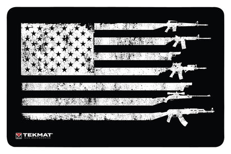TekMat TEK42GFUSA USA Gun Flag Door Mat 25"x42" Rubber Black/White