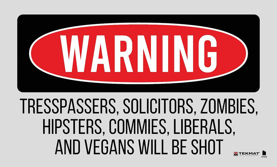 TekMat TEK42TRESPASSERS Trespassers Will Be Shot Door Mat Rubber 25"x42"