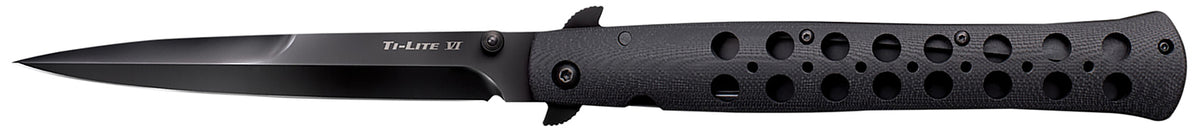 Cold Steel CS26C6AA Ti-Lite Folding 6" Spear Point Plain Black DLC S35VN Stainless Blade 4.75" Black G10 Handle Includes Belt Clip