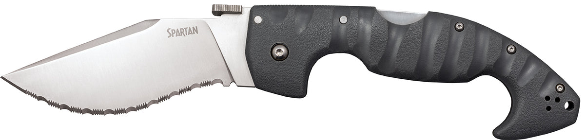 Cold Steel Spartan CS21SS 4.5" Folding Knife Serrated Satin AUS-10A Blade Contoured Griv-Ex Handle