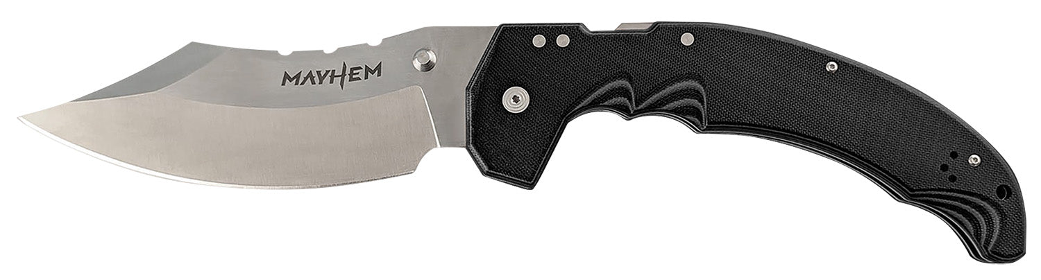Cold Steel Mayhem CSFL60DPLM 6" Folding Knife Modified Cleaver Plain Satin AUS-10A SS Blade G10 Handle