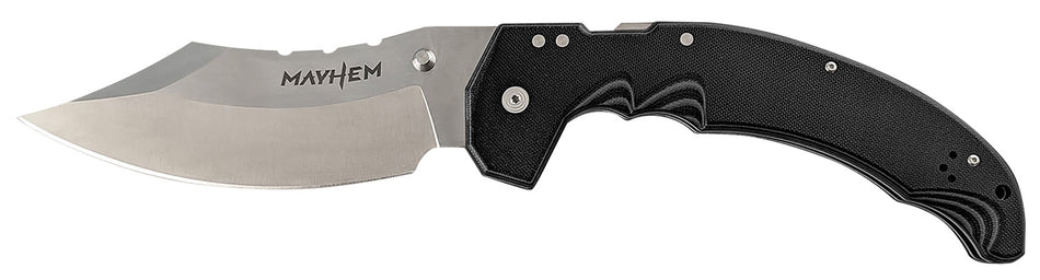 Cold Steel Mayhem CSFL60DPLM 6" Folding Knife Modified Cleaver Plain Satin AUS-10A SS Blade G10 Handle