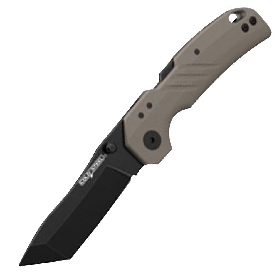 Cold Steel Engage CSFL30DPLTBFZ 3" Folding Knife Black PVD Stonewashed Tanto 4116 SS Blade FDE GFN Handle