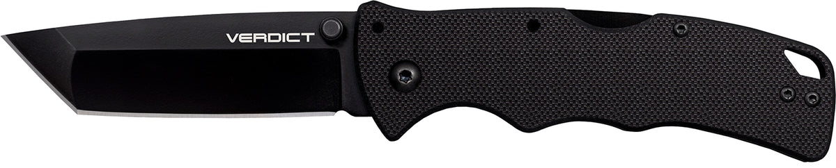 Cold Steel Verdict CSFLC3T10A 3" Folding Knife Black Matte AUS-10A Tanto Blade Lightweight G10 Handle