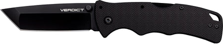 Cold Steel Verdict CSFLC3T10A 3" Folding Knife Black Matte AUS-10A Tanto Blade Lightweight G10 Handle