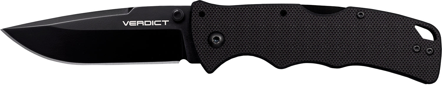 Cold Steel CSFLC3SP10A Verdict 3" Folding Spear Point, Matte Black AUS-10A SS Blade, G10 Handle, Belt Clip Included