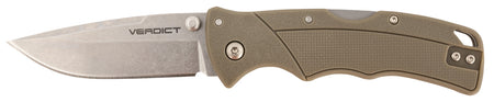 Cold Steel CSFLC3SPSSFDEZ Verdict 3" Folding Spear Point, Stonewashed 4116 SS Blade, Brown GFN Handle and Clip