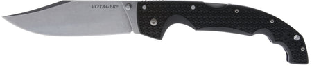 Cold Steel CS29AXB Voyager XL 5.50" Folding Drop Point, Stonewashed AUS-10A Blade, Black Textured Griv-Ex Handle and Clip