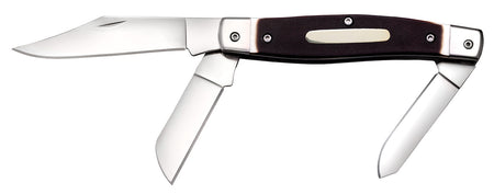 Cold Steel CSFLSTKMN Stockman Folding Knife, Clip/Sheepsfoot/Spey 8Cr13MoV Blades, Rough Black Bone Handle
