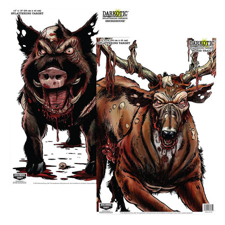 Birchwood Casey Darkotic Smokehouse Blood Trail Zombie Splattering Paper Target 12"x18" 8 Targets