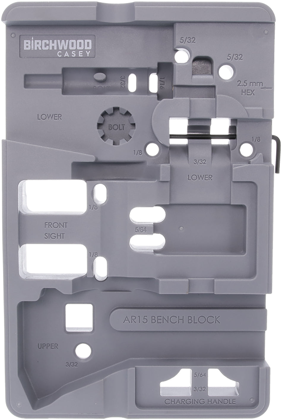 Birchwood Casey AR-15 Gray Bench Block for Upper/Lower Receiver Work