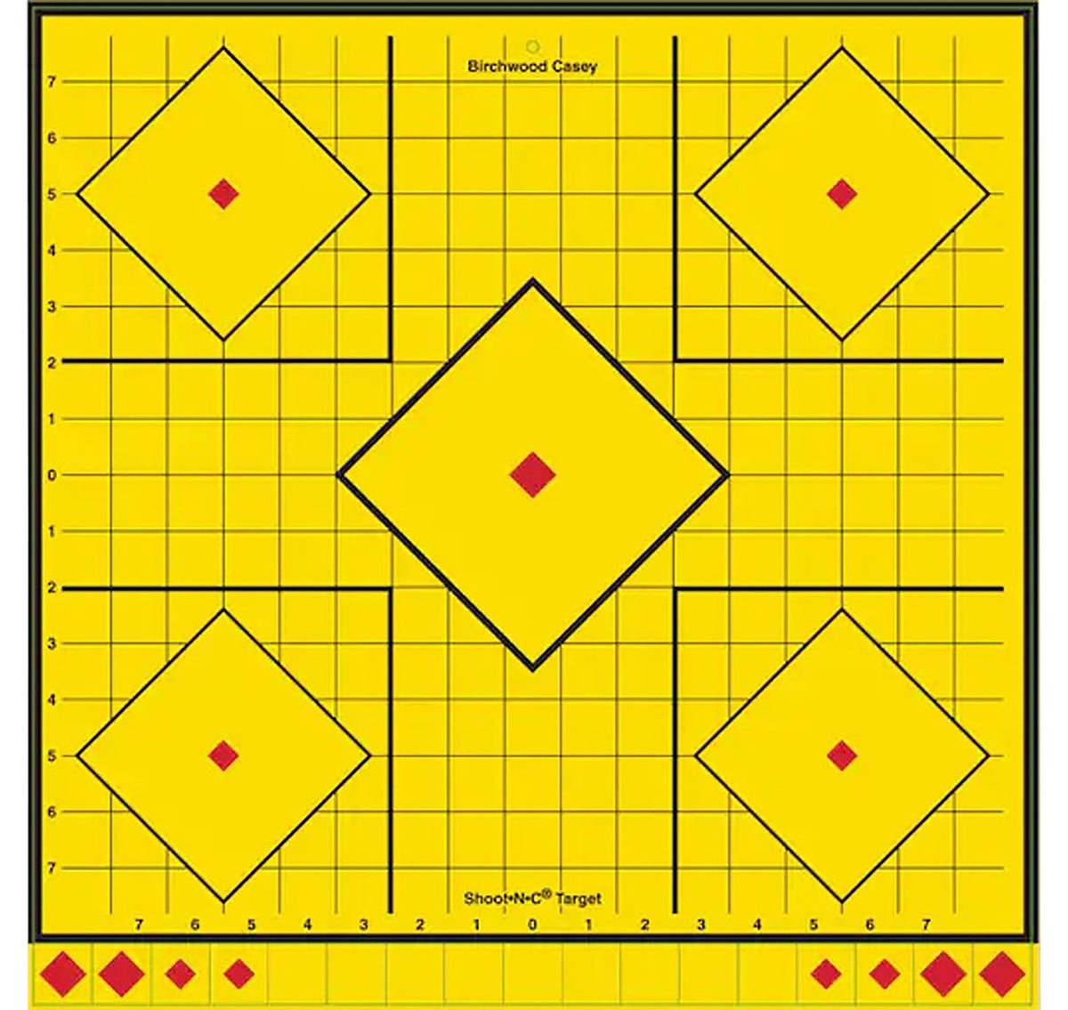 Birchwood Casey Long Range Self-Adhesive 5-Diamond Yellow Paper Target 17.75" 5-Count