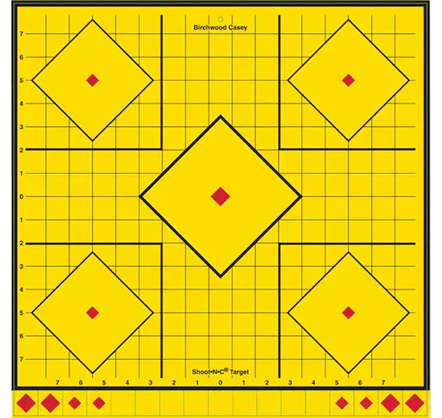 Birchwood Casey Long Range Self-Adhesive 5-Diamond Yellow Paper Target 17.75" 5-Count