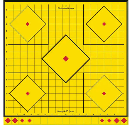 Birchwood Casey Long Range Self-Adhesive 5-Diamond Yellow Paper Target 17.75" 5-Count